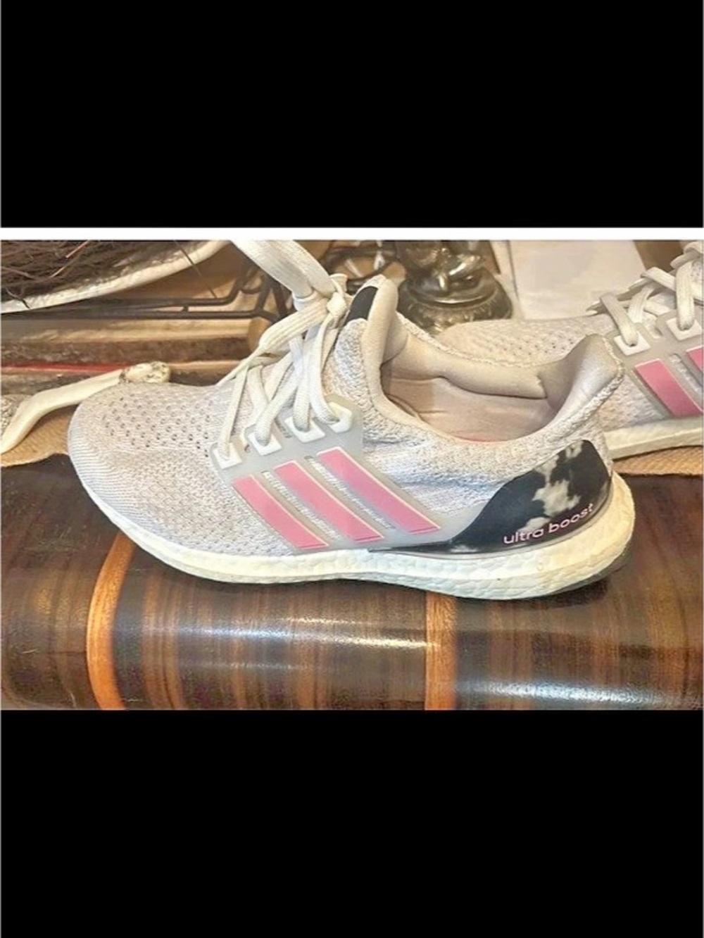 adidas Ultra Boost Athletic Shoes Gray & Pink